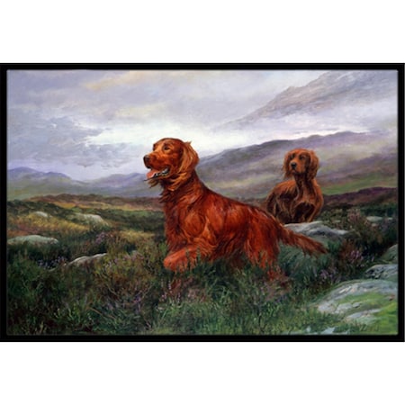 Carolines Treasures Irish Setters by Elizabeth Halstead Indoor or Outdoor Mat- 18 x 27 HEH0081MAT